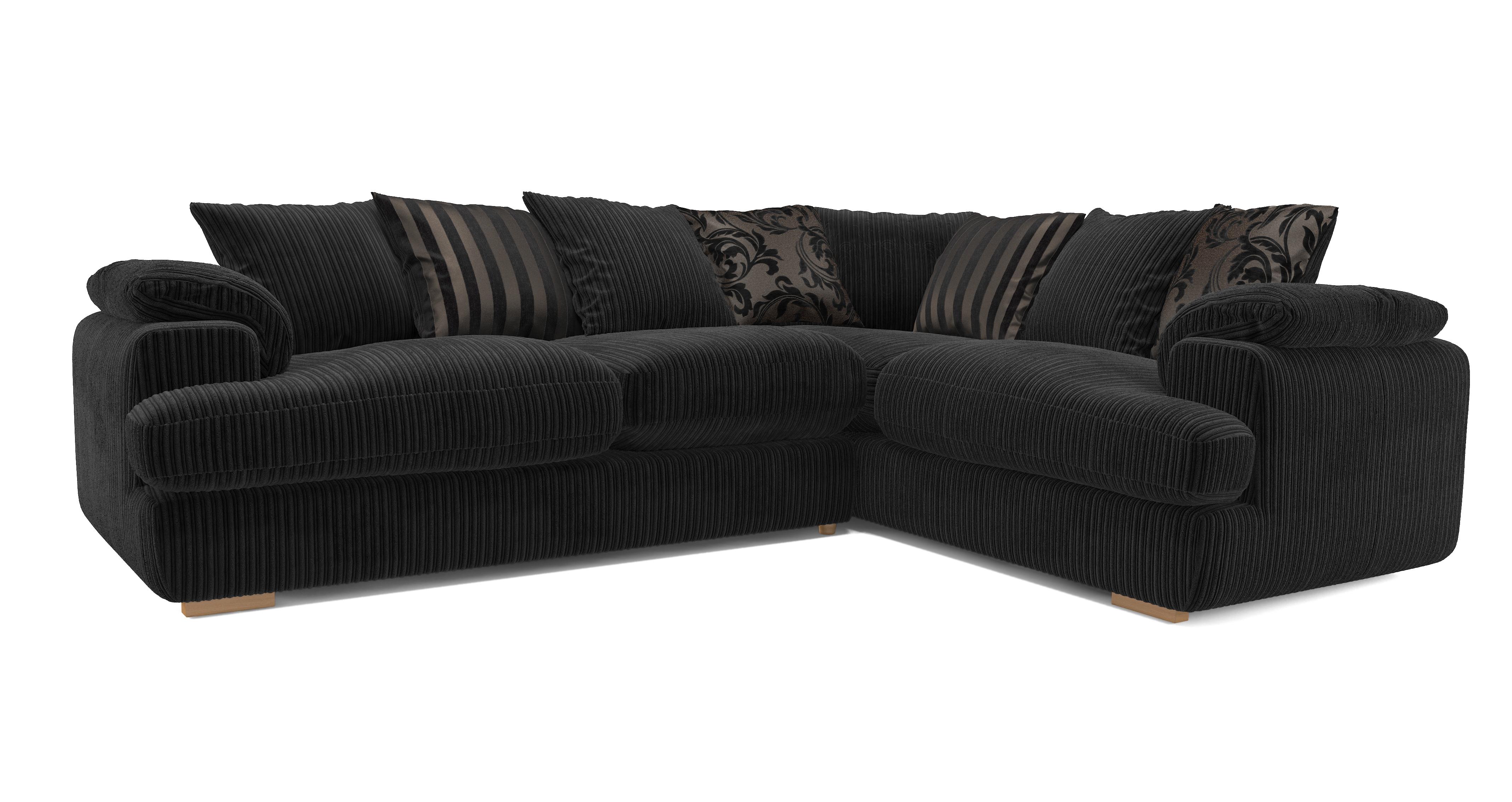 Left Arm Facing 2 Seater Pillow Back Deluxe Corner Sofa Bed