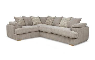 Right Arm Facing 2 Seater Pillow Back Deluxe Corner Sofa Bed