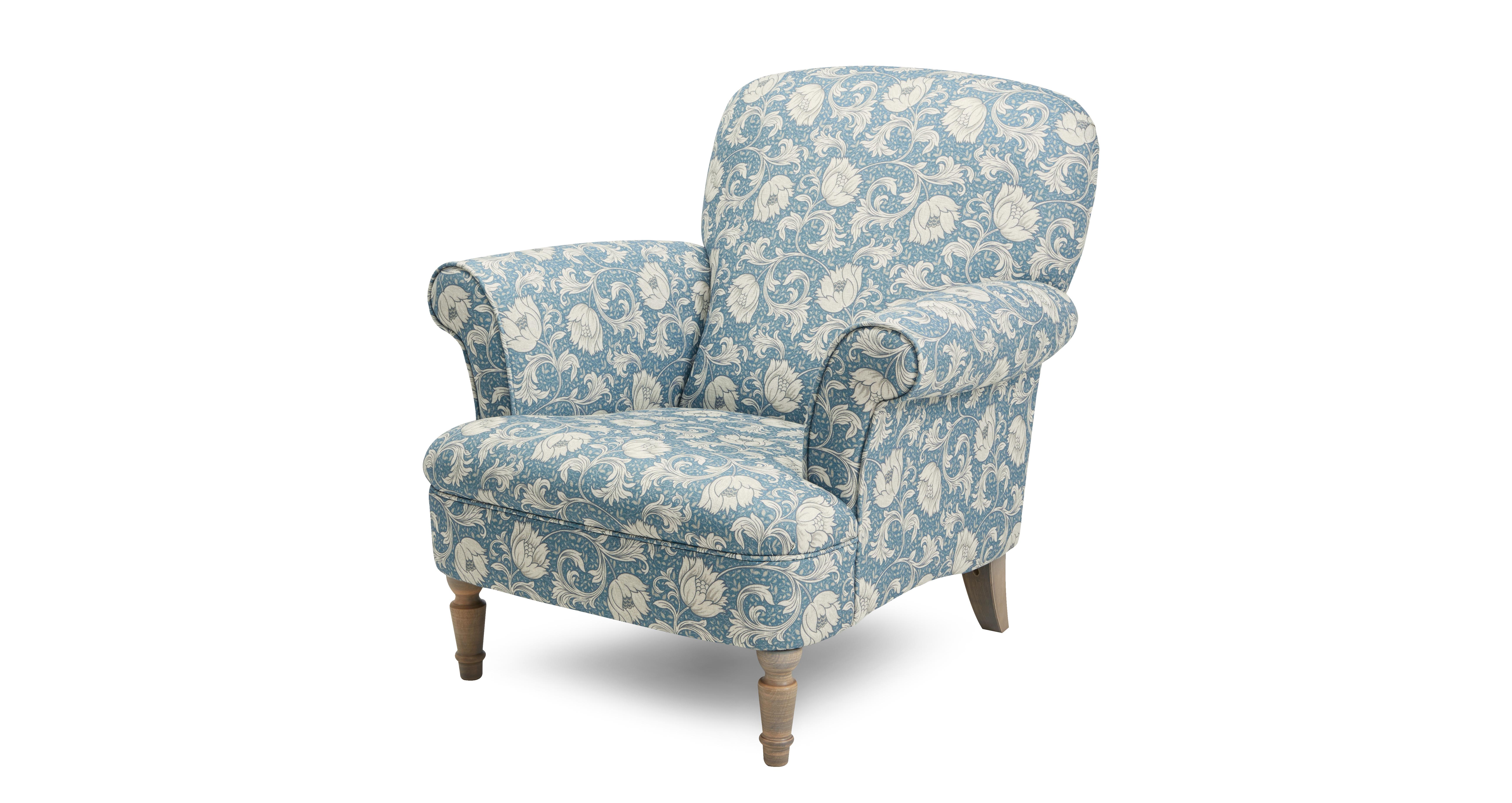 Blue discount floral armchair