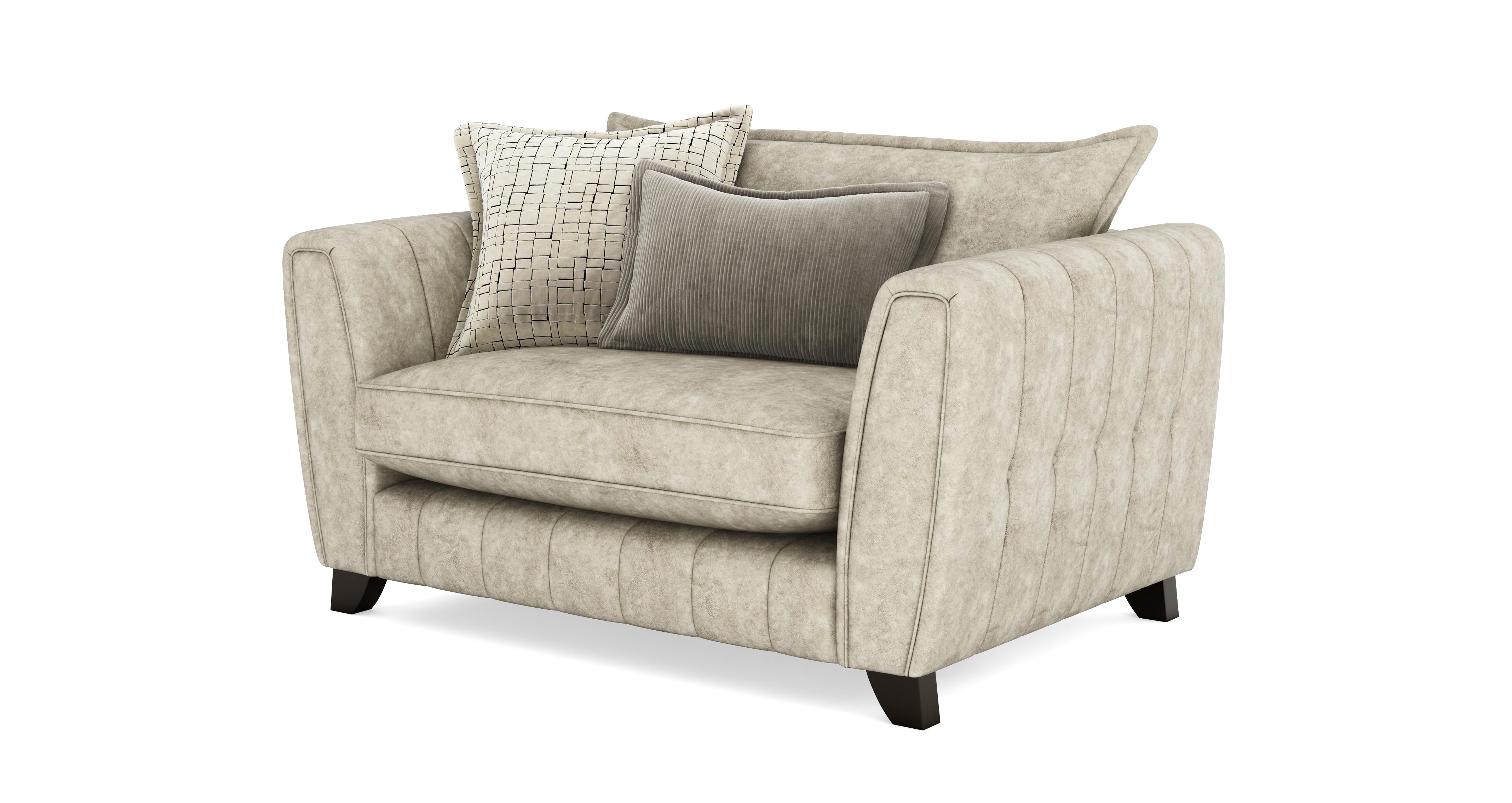 Self Piped Formal Back Cuddler Sofa