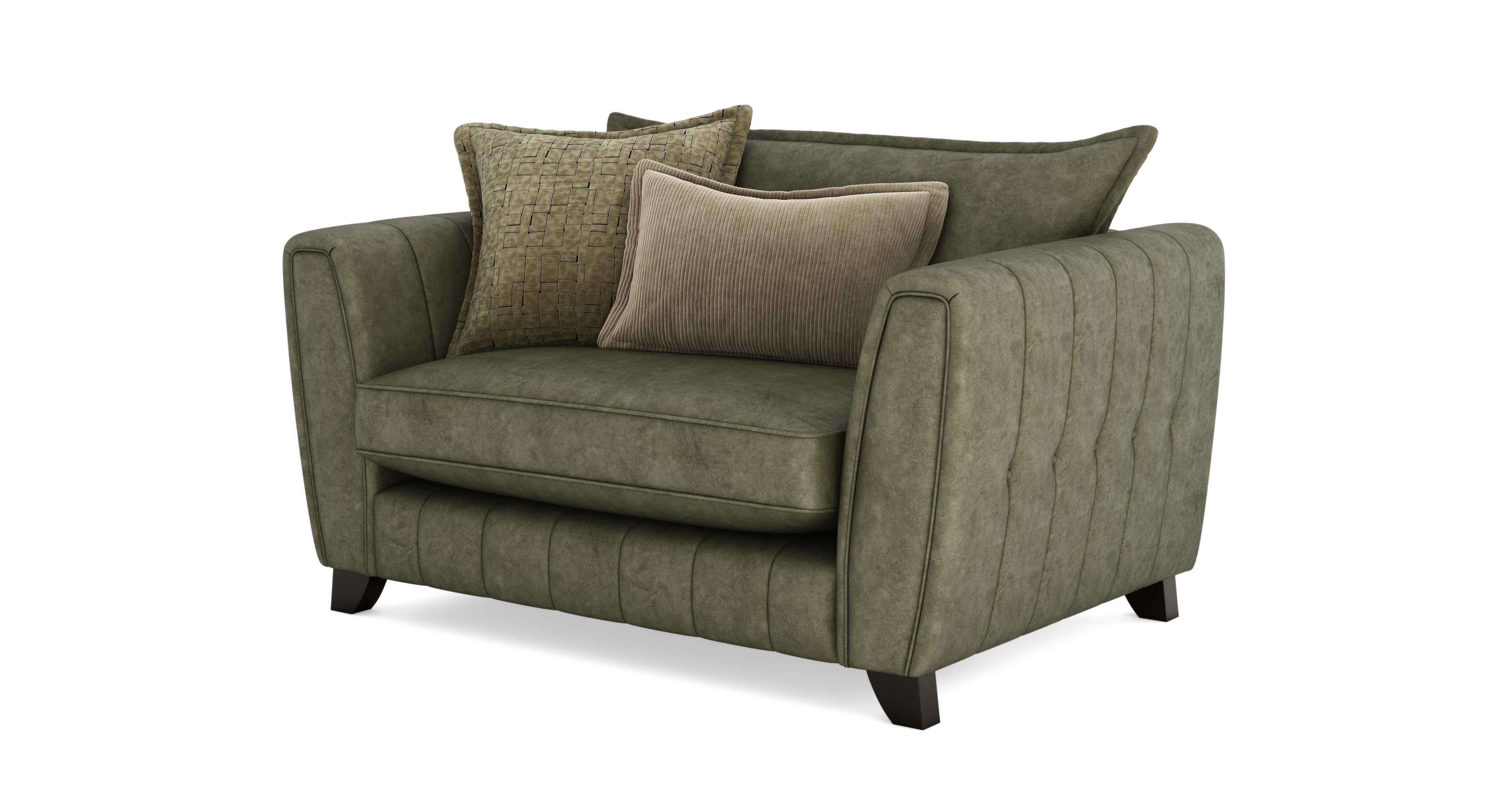 Self Piped Formal Back Cuddler Sofa