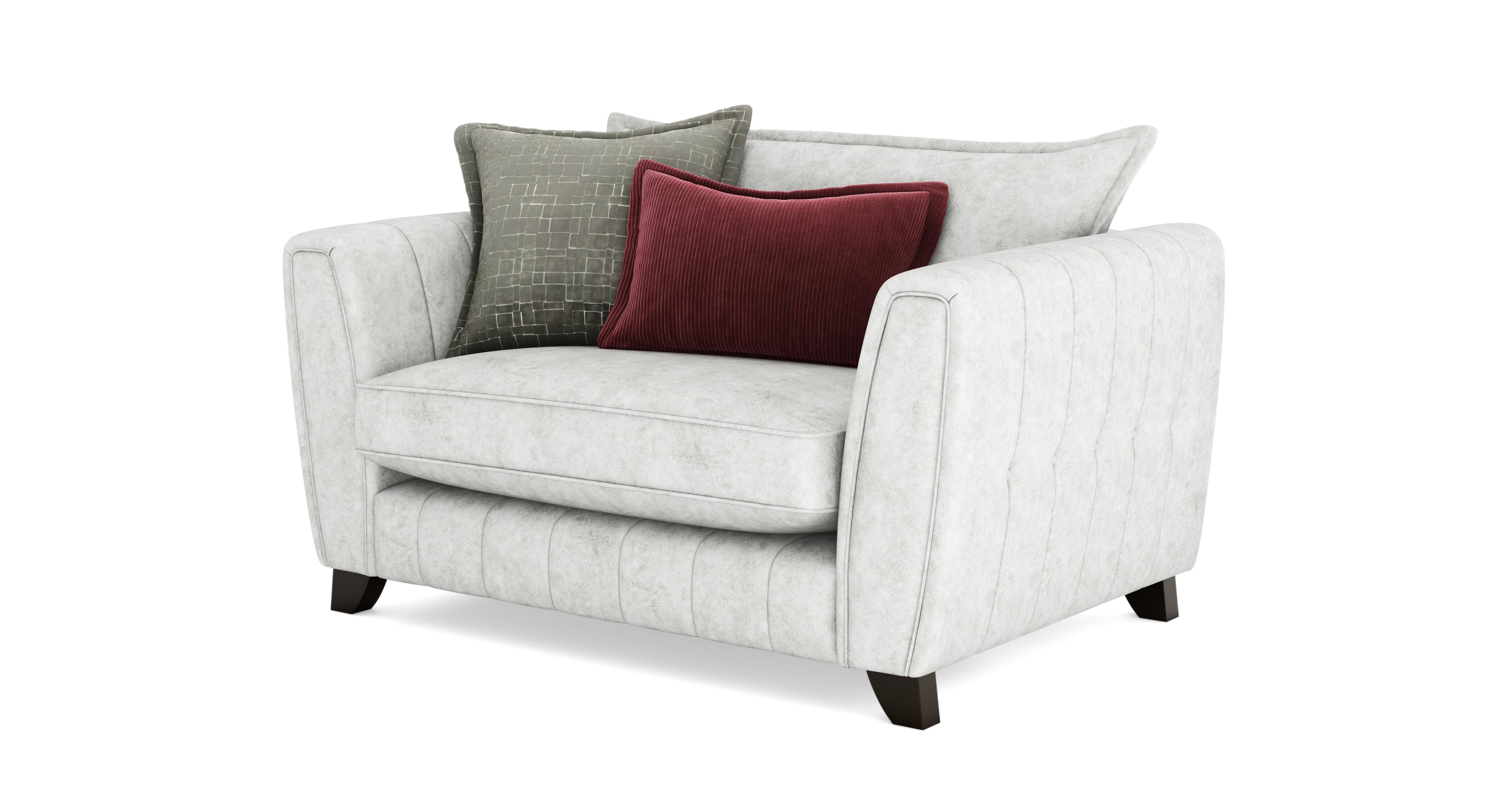 Self Piped Formal Back Cuddler Sofa
