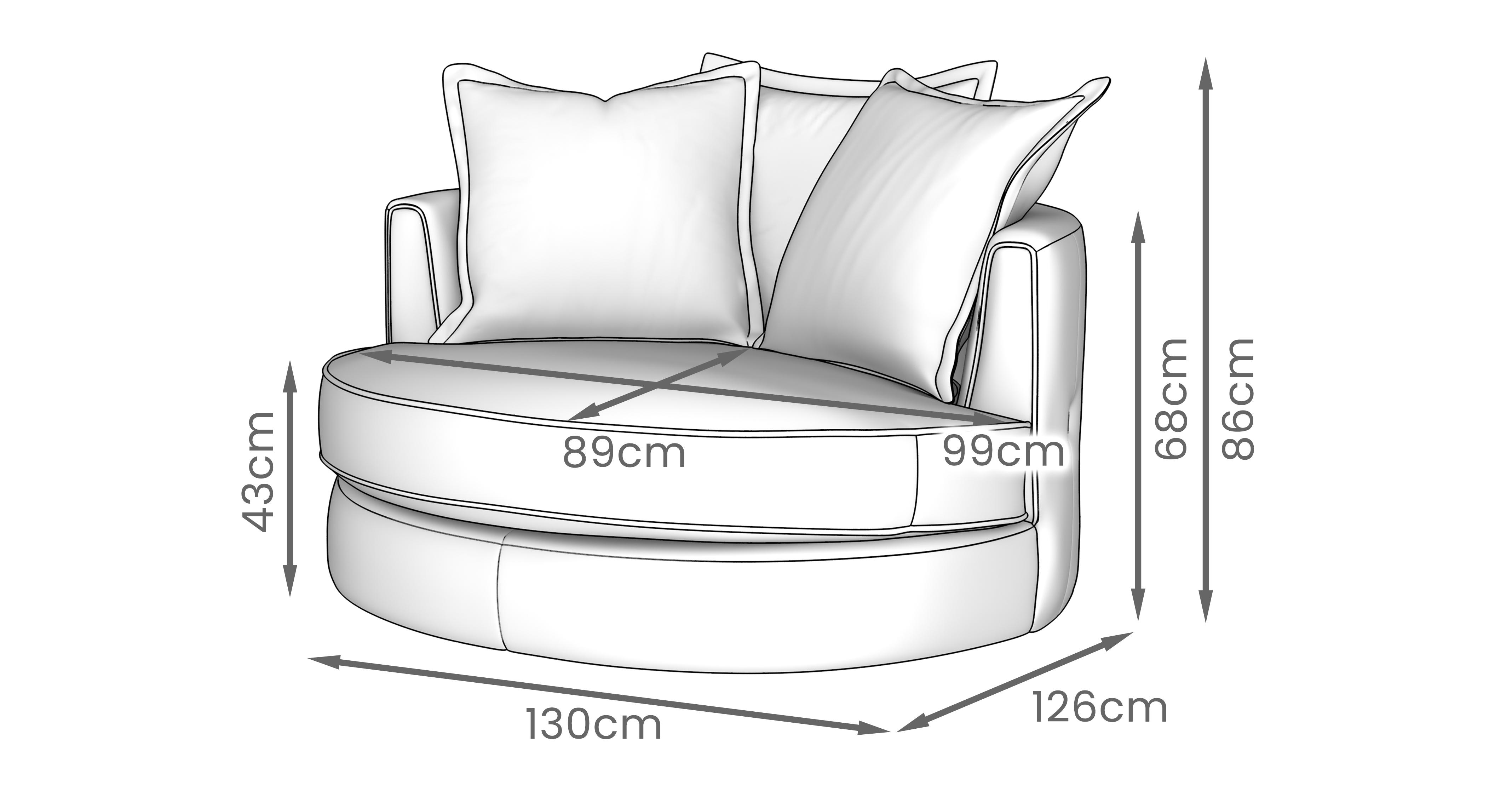 Cherished Metallic Piped Large Swivel Chair in Cherished Metallic Combination Oatmeal Combination