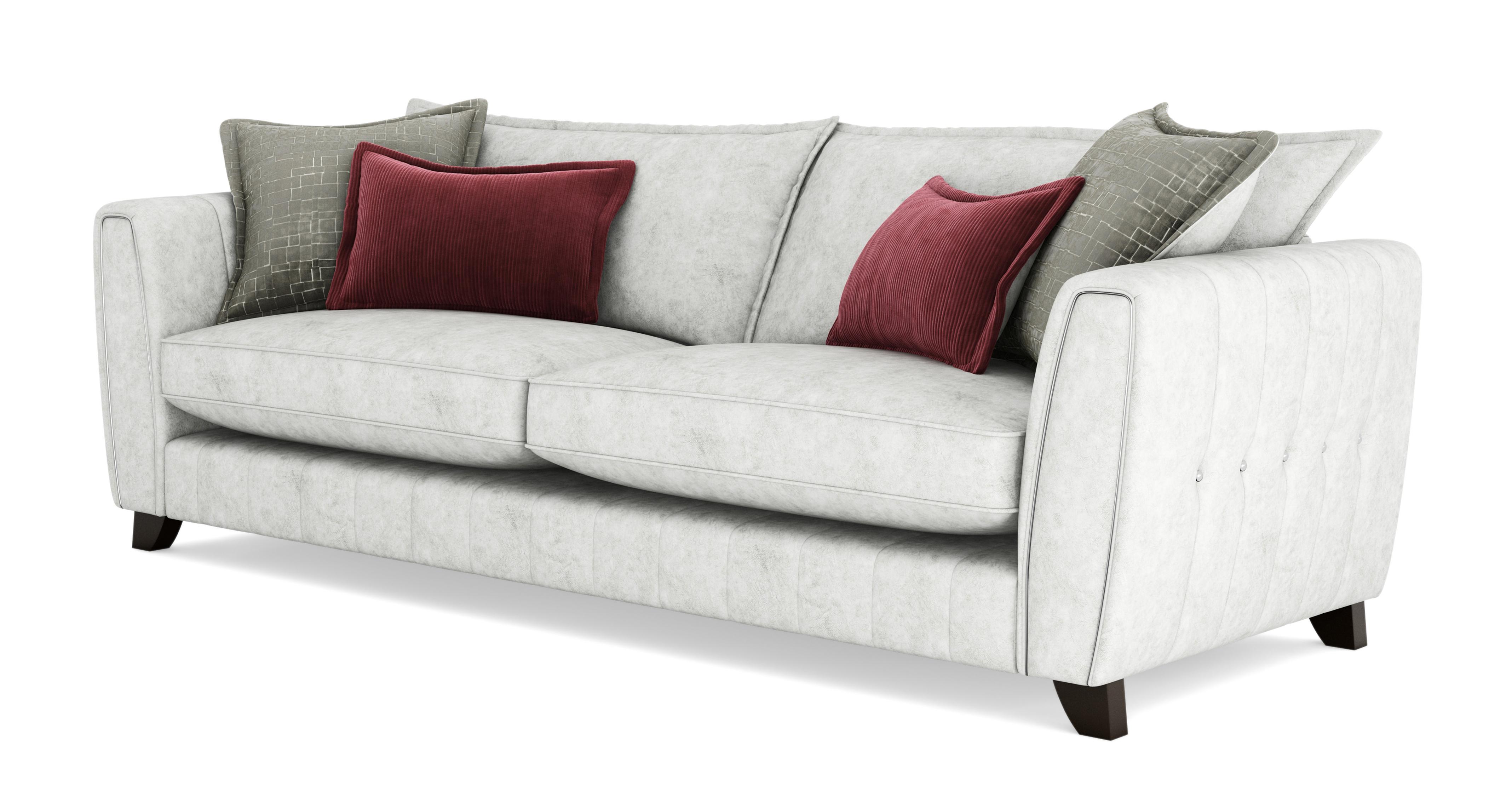 Metallic Piped Formal Back Grande Sofa