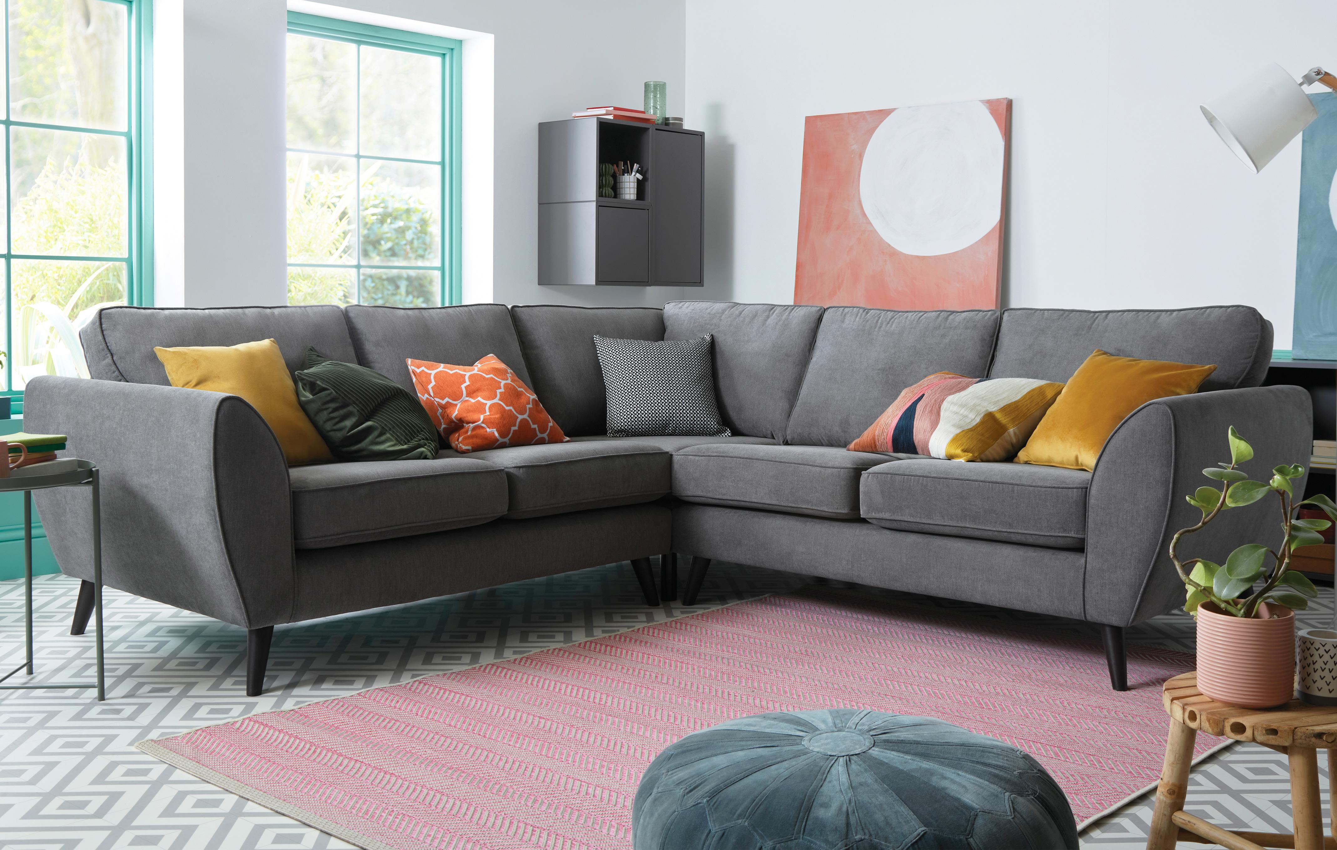 Dfs gray corner deals sofa