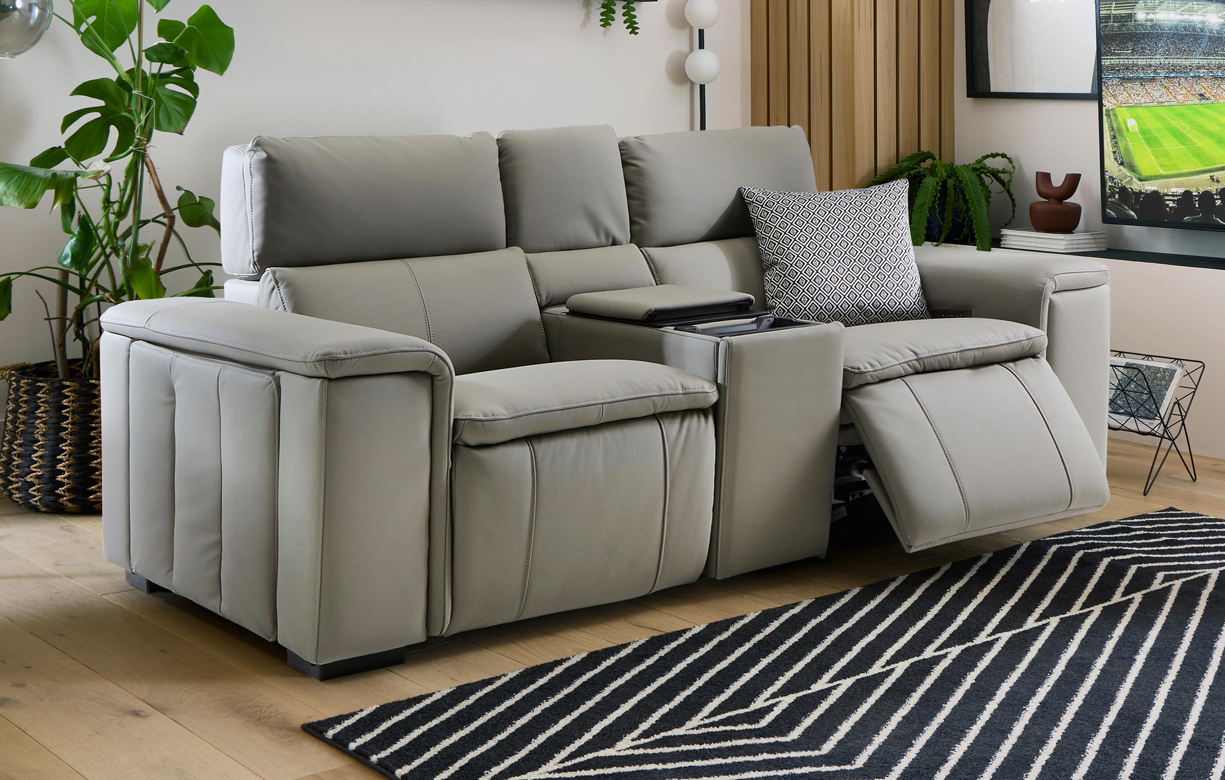 2 Seat Power Sofa and Fridge Console