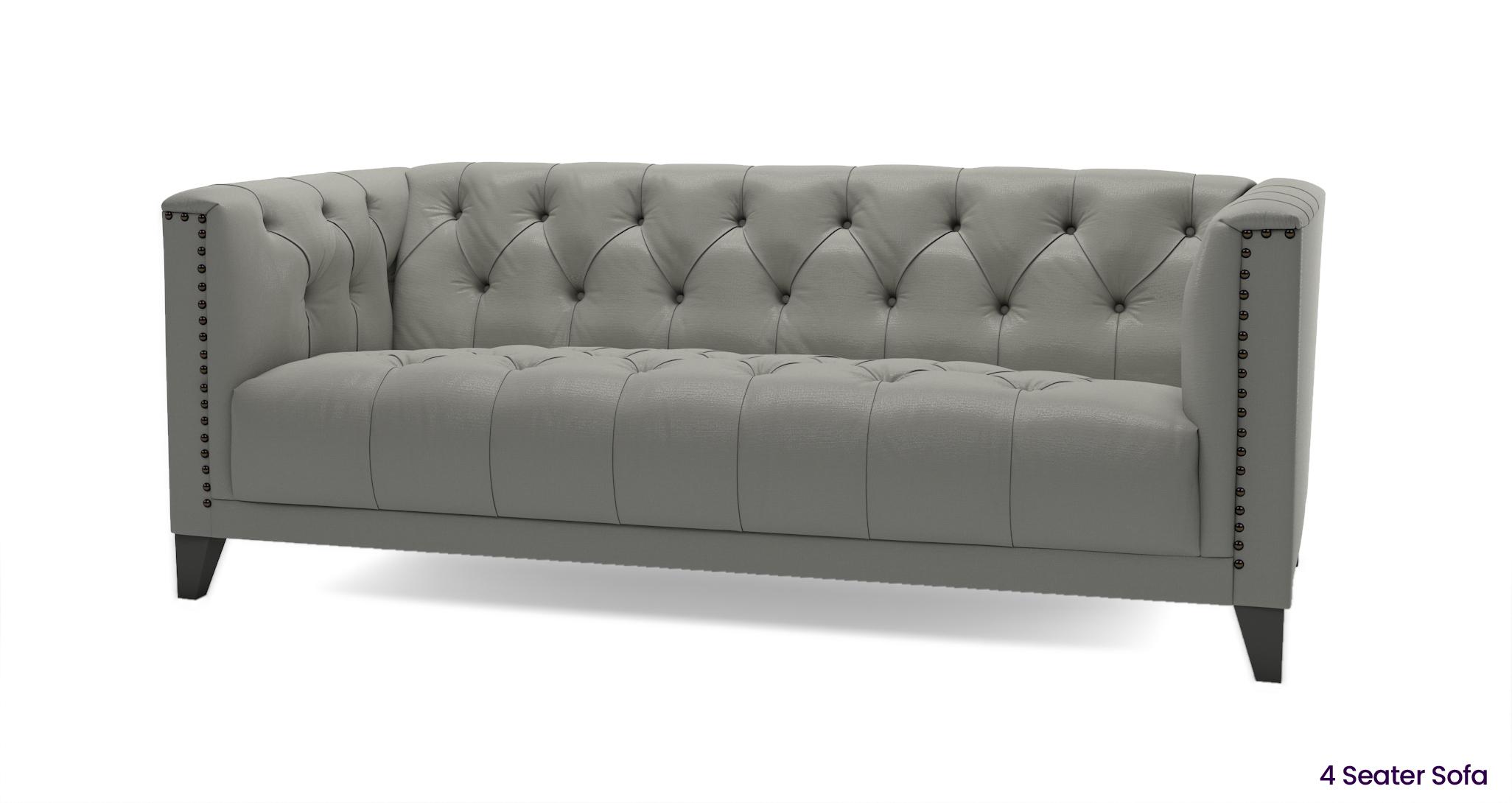 Dfs grey store chesterfield sofa