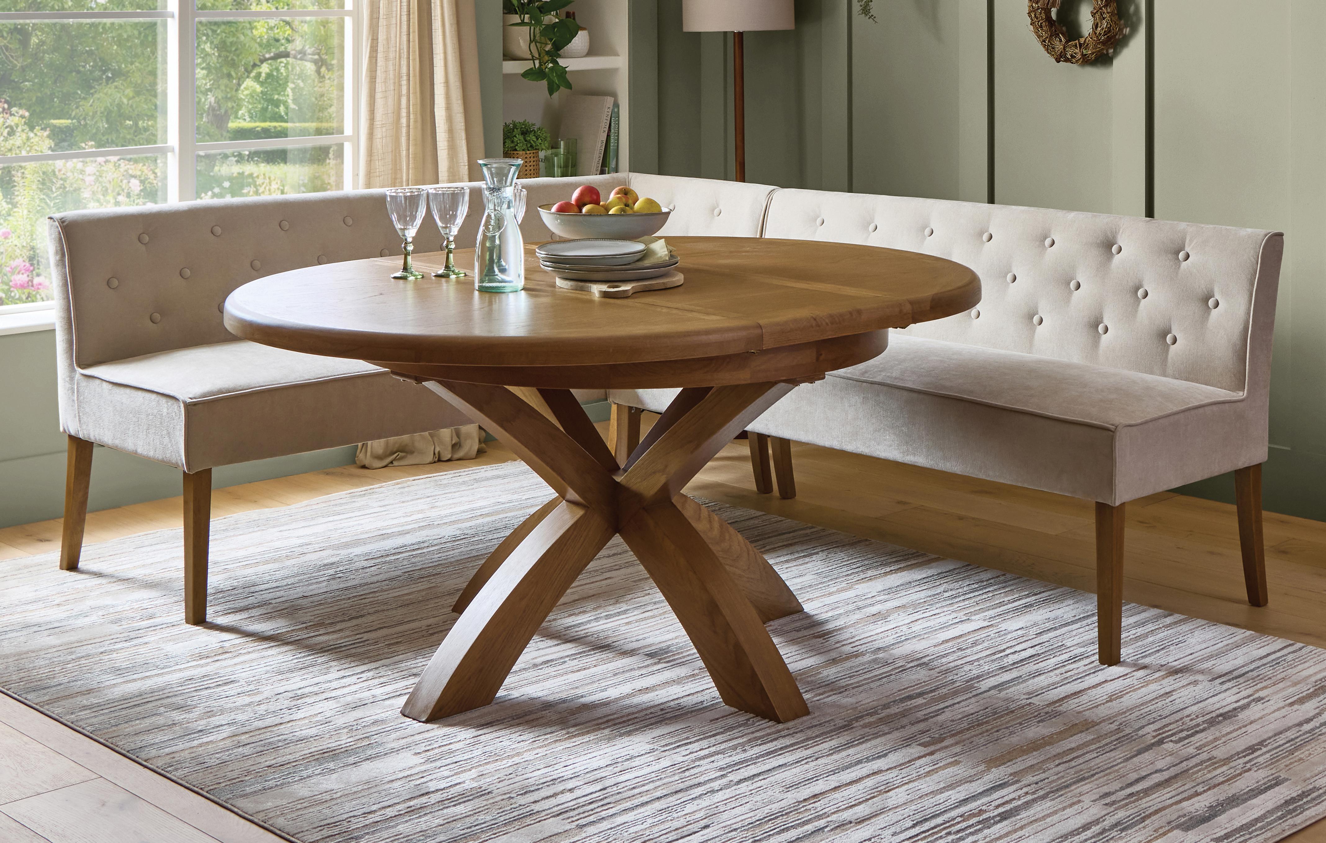 Round Dining Table and Corner Bench