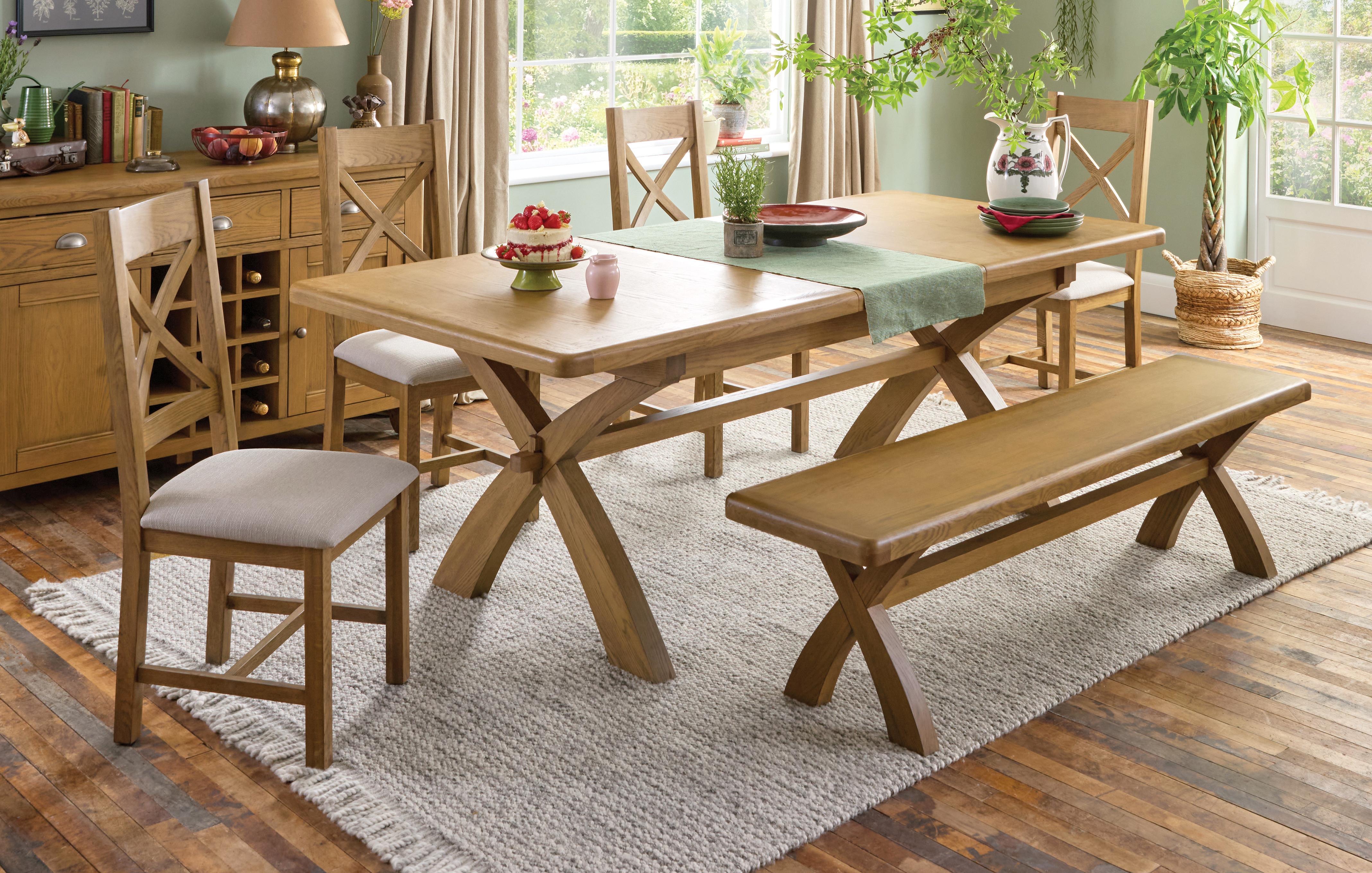 Dining Set (Table & 4 Chairs & Bench)