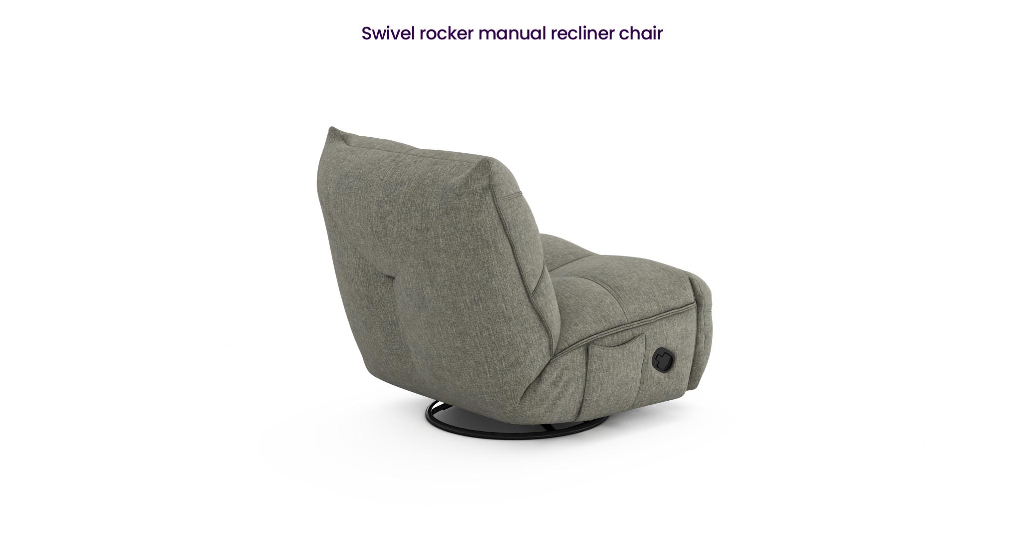 Grey swivel on sale rocker recliner