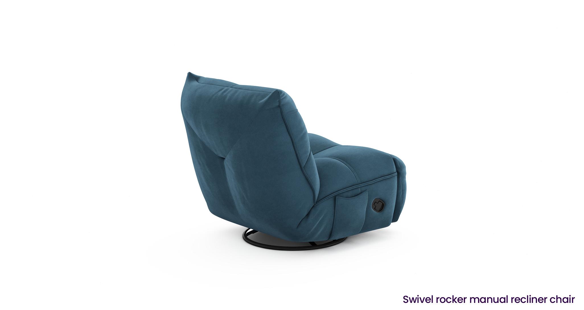 Blue swivel hot sale rocker recliner