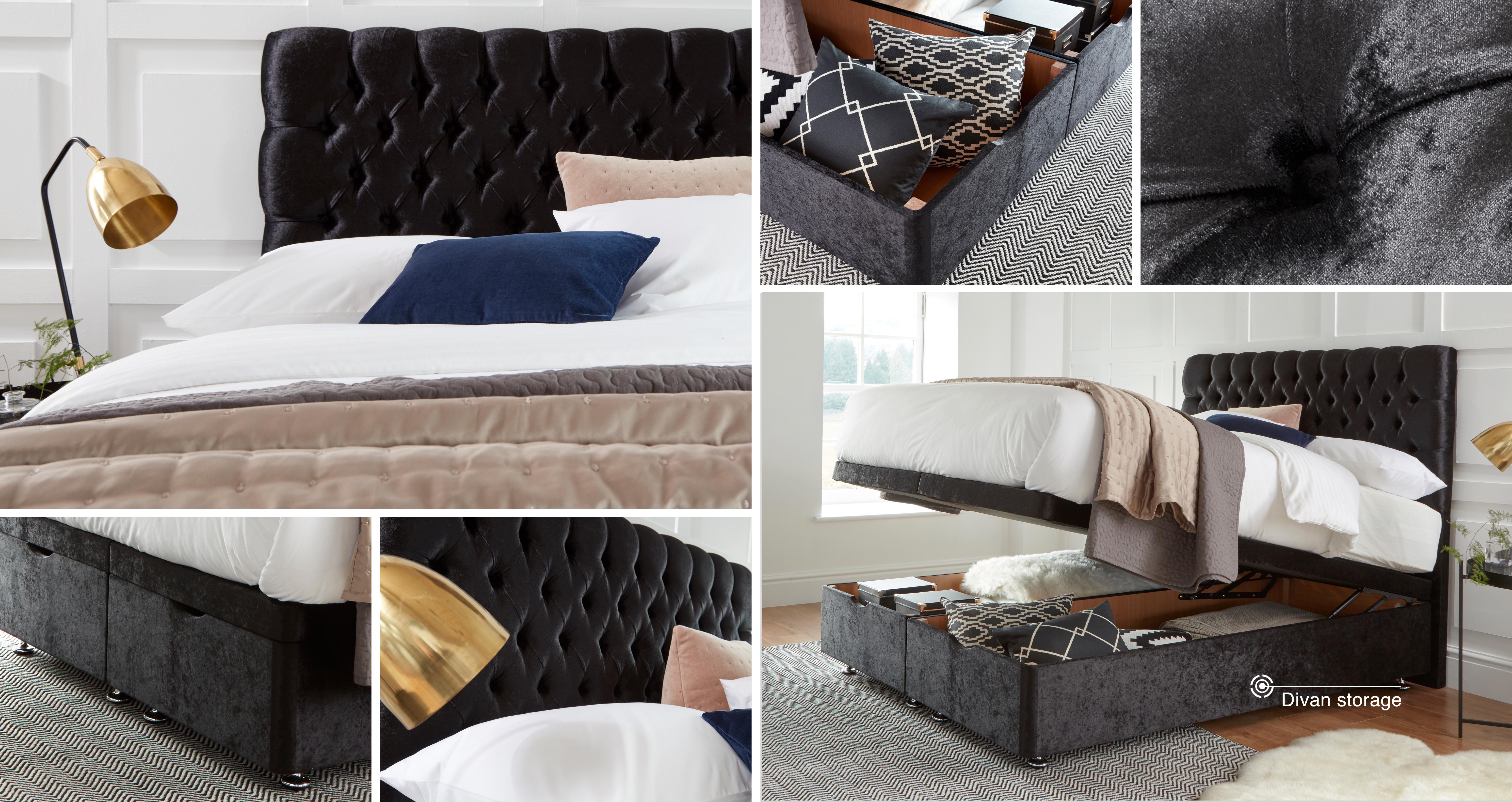 Claxby King (5ft) Ottoman Special Set in Claxby Black