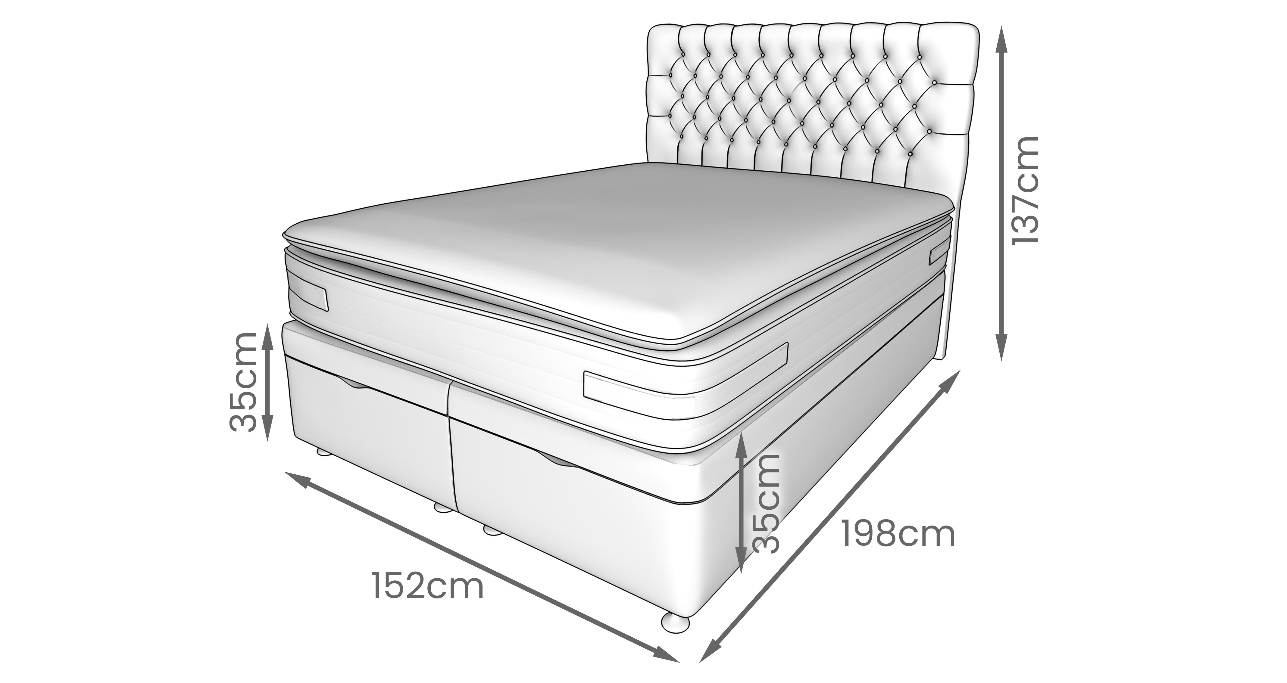 Claxby King (5ft) Ottoman Special Set in Claxby Black