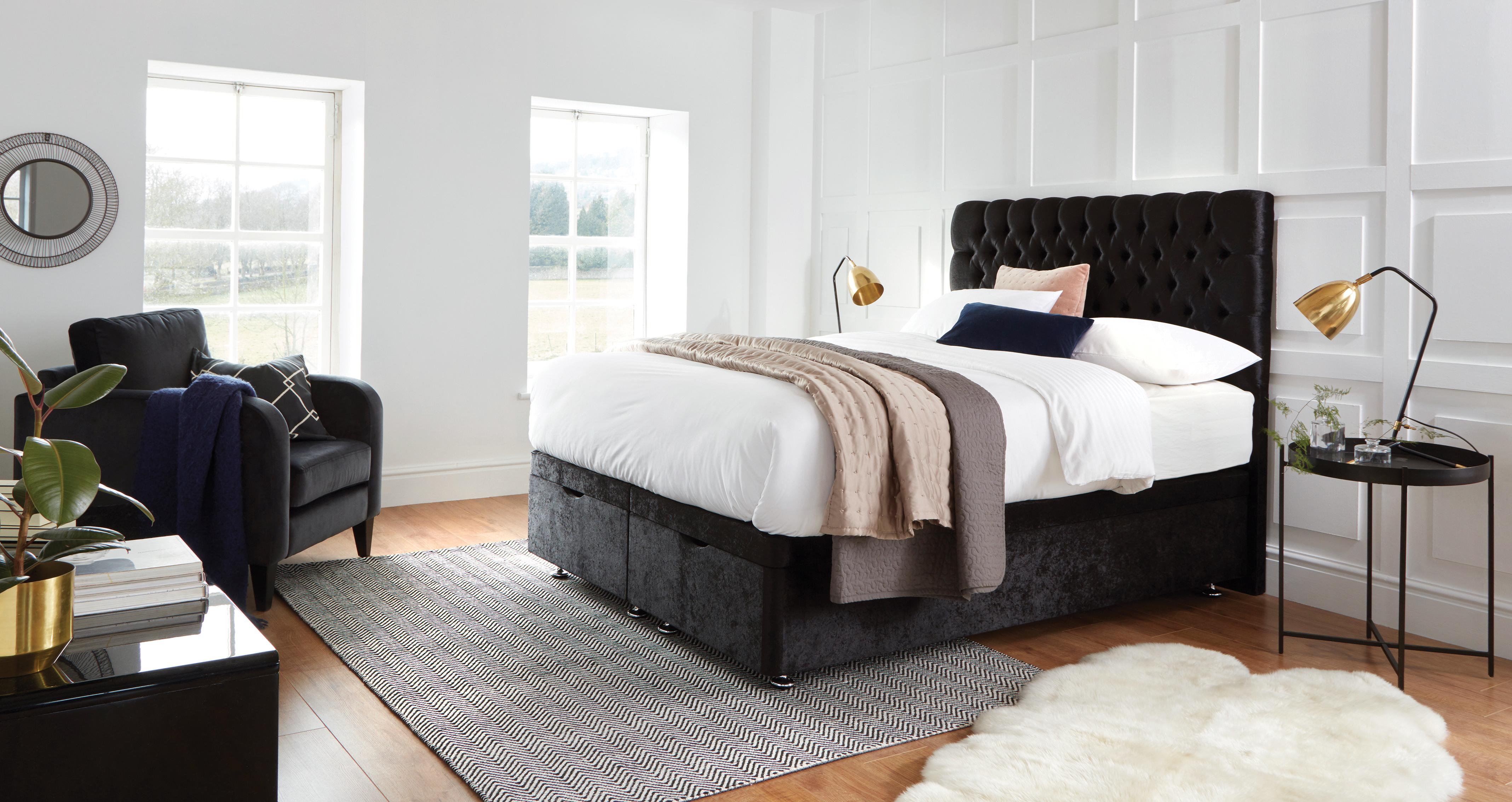 Claxby King (5ft) Ottoman Special Set in Claxby Black