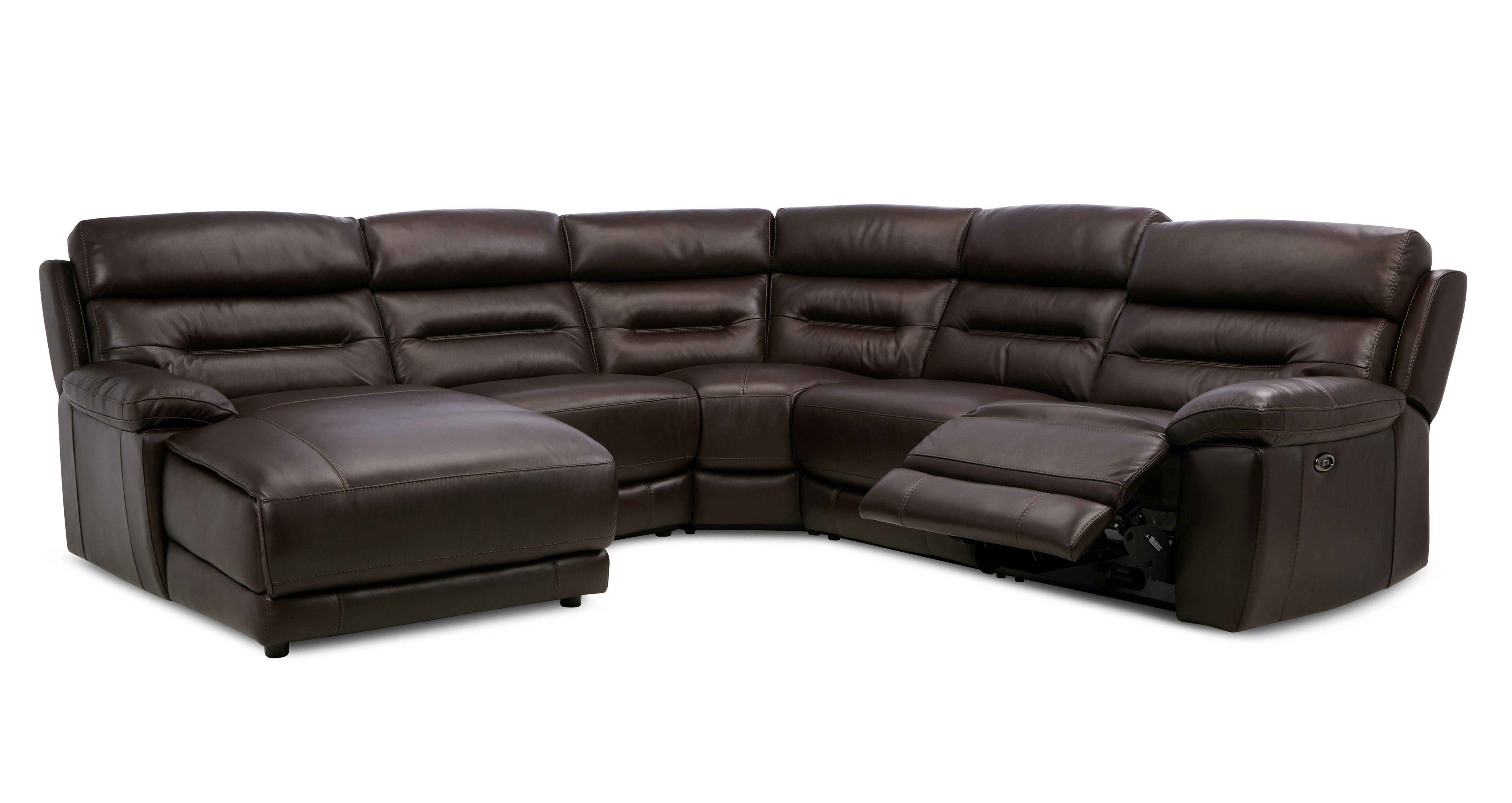 Dale 5-Piece Leather-Look Fabric Power Reclining Sectional - Black