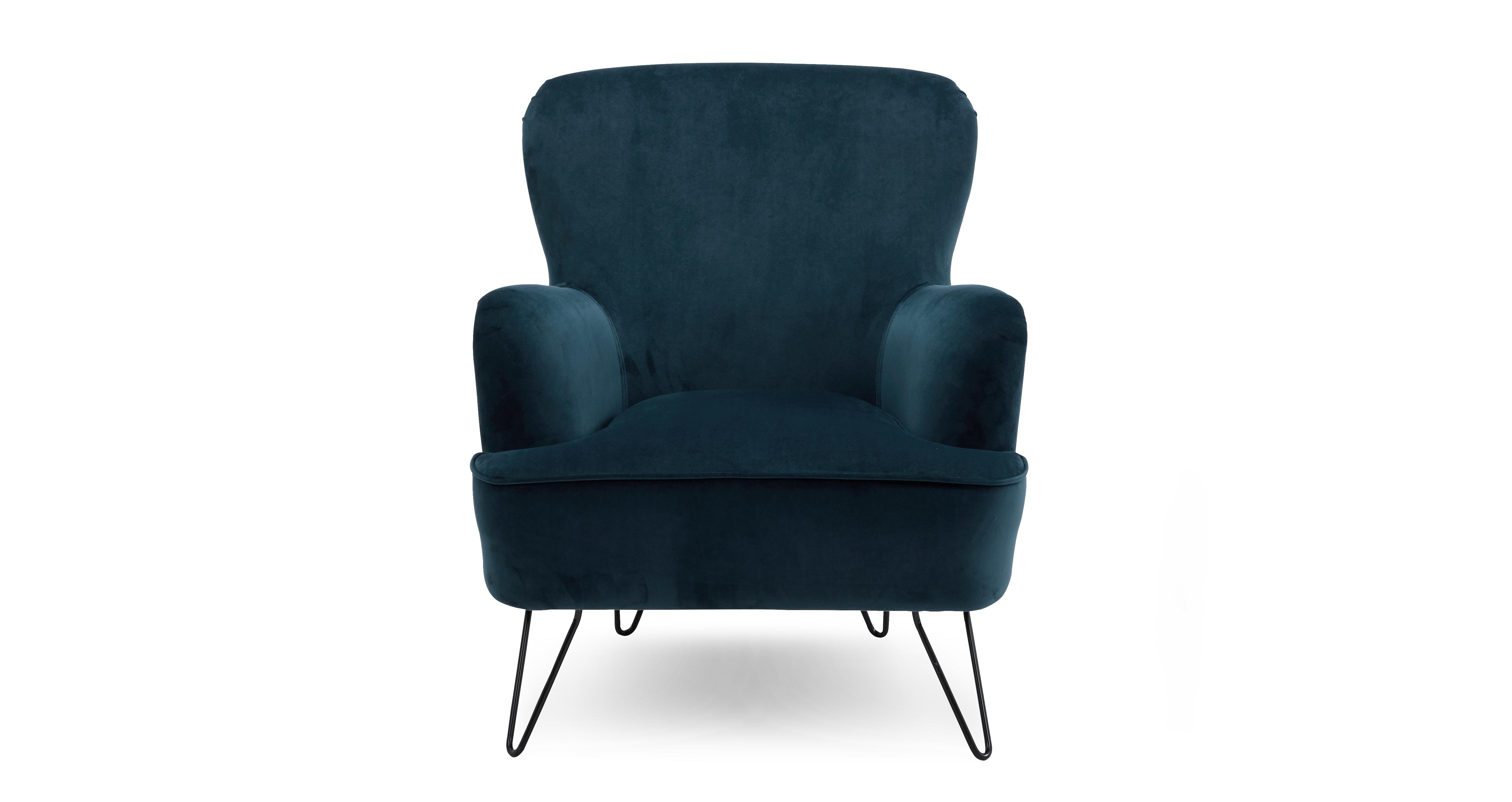 dark blue armchair