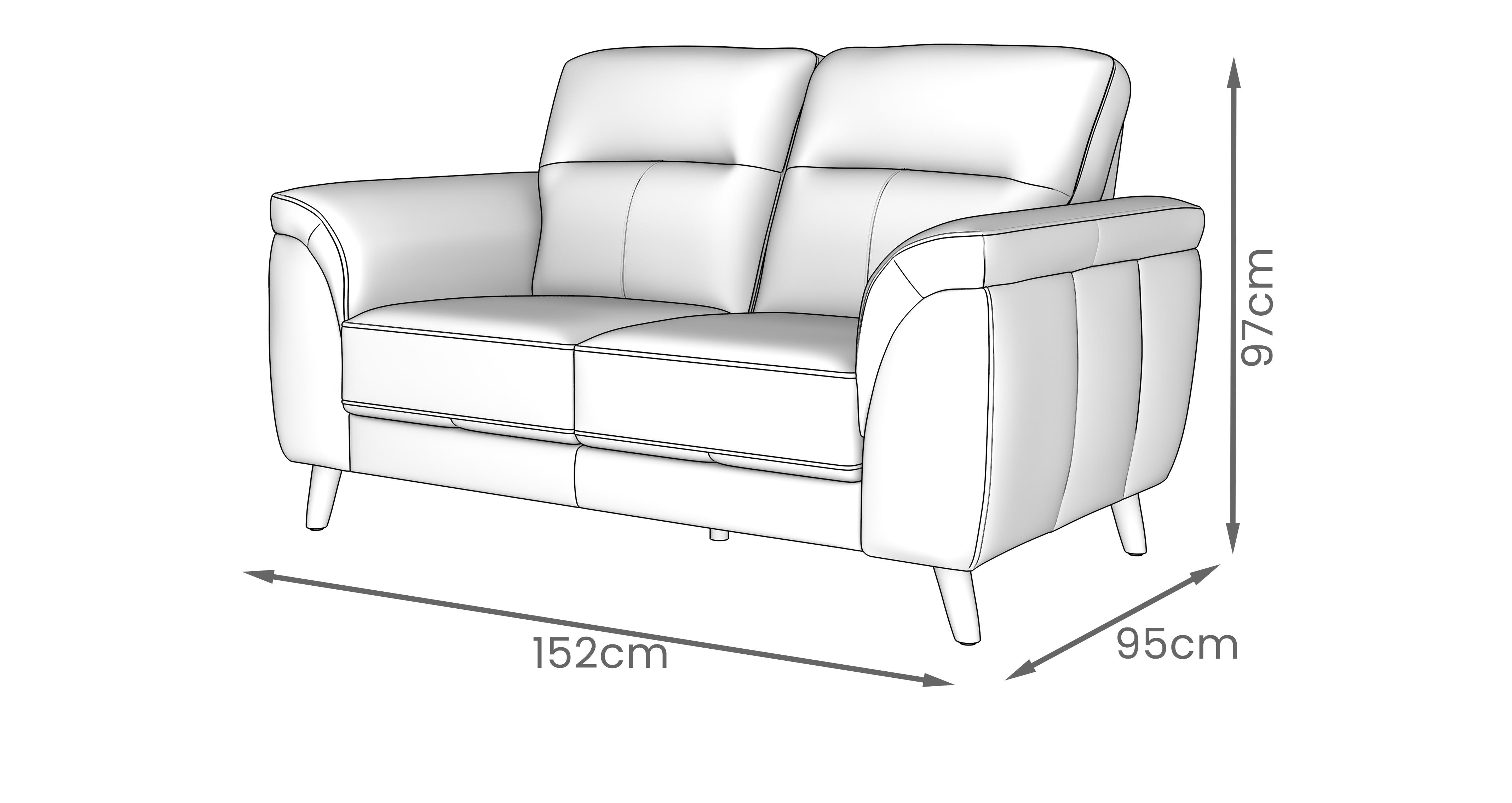 Coben-express 2 Seater Sofa in Coben Express Leather Midnight