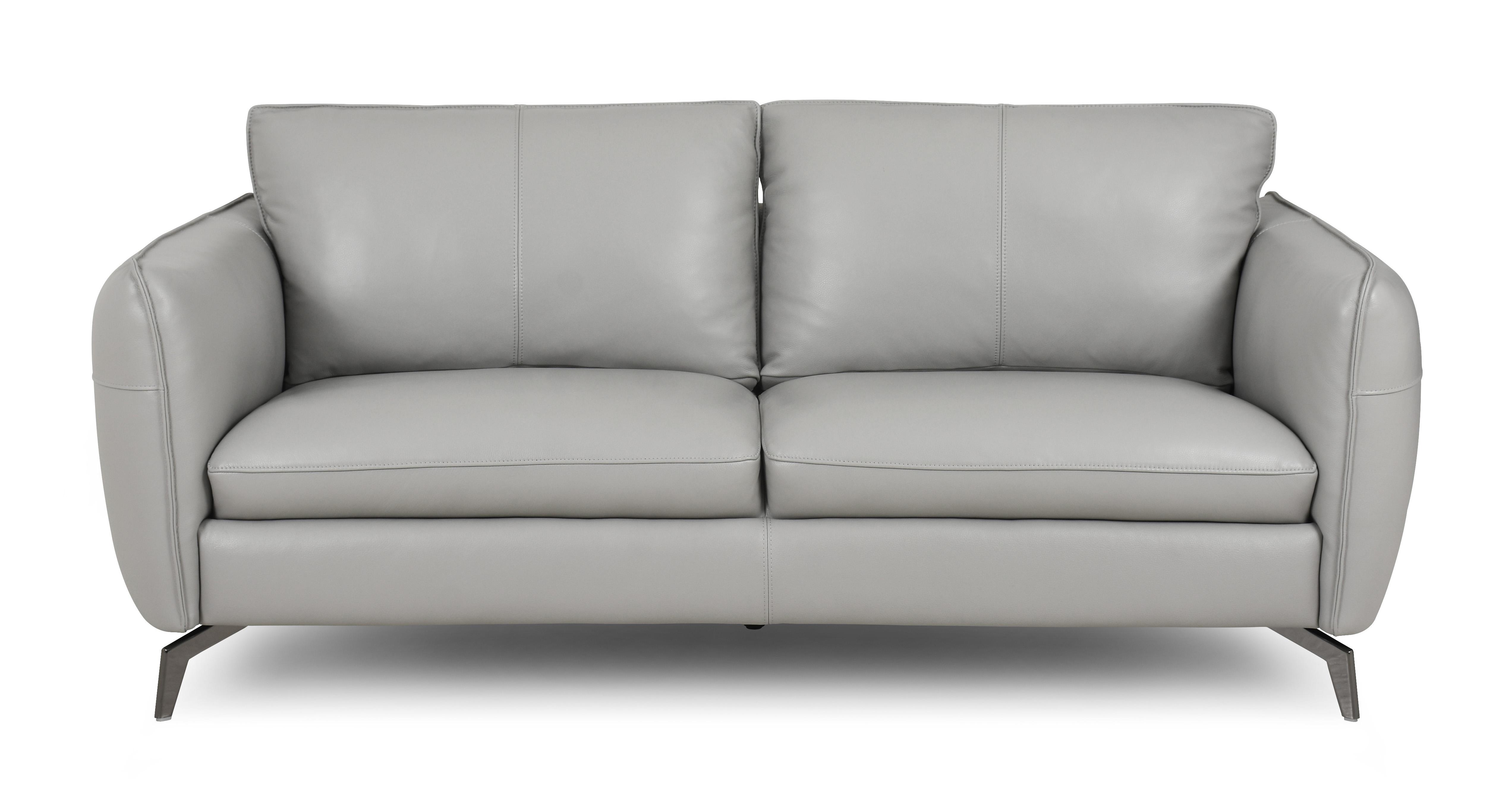 Dfs grey leather sofa shop sale