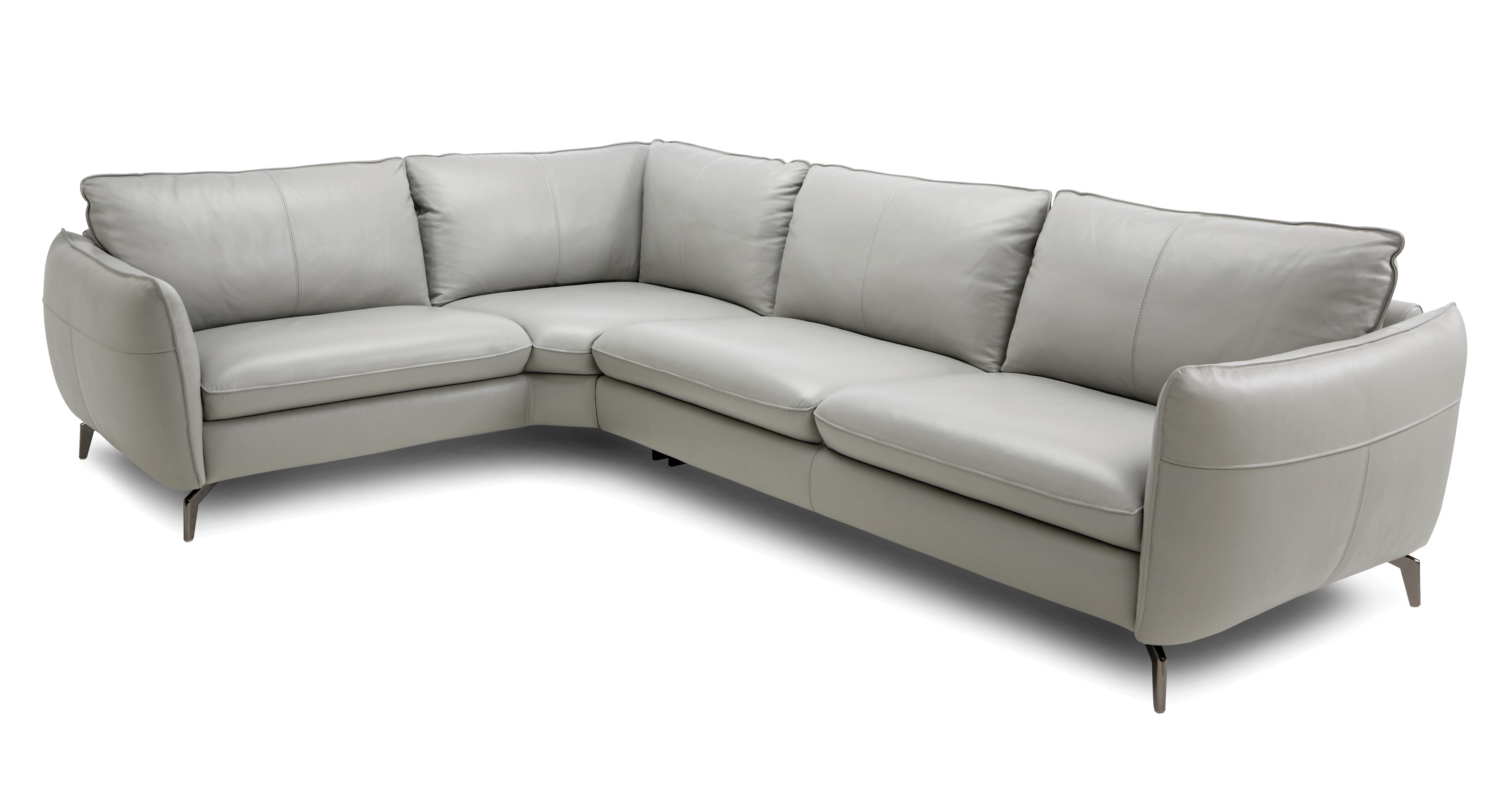 Grey leather corner on sale sofa dfs