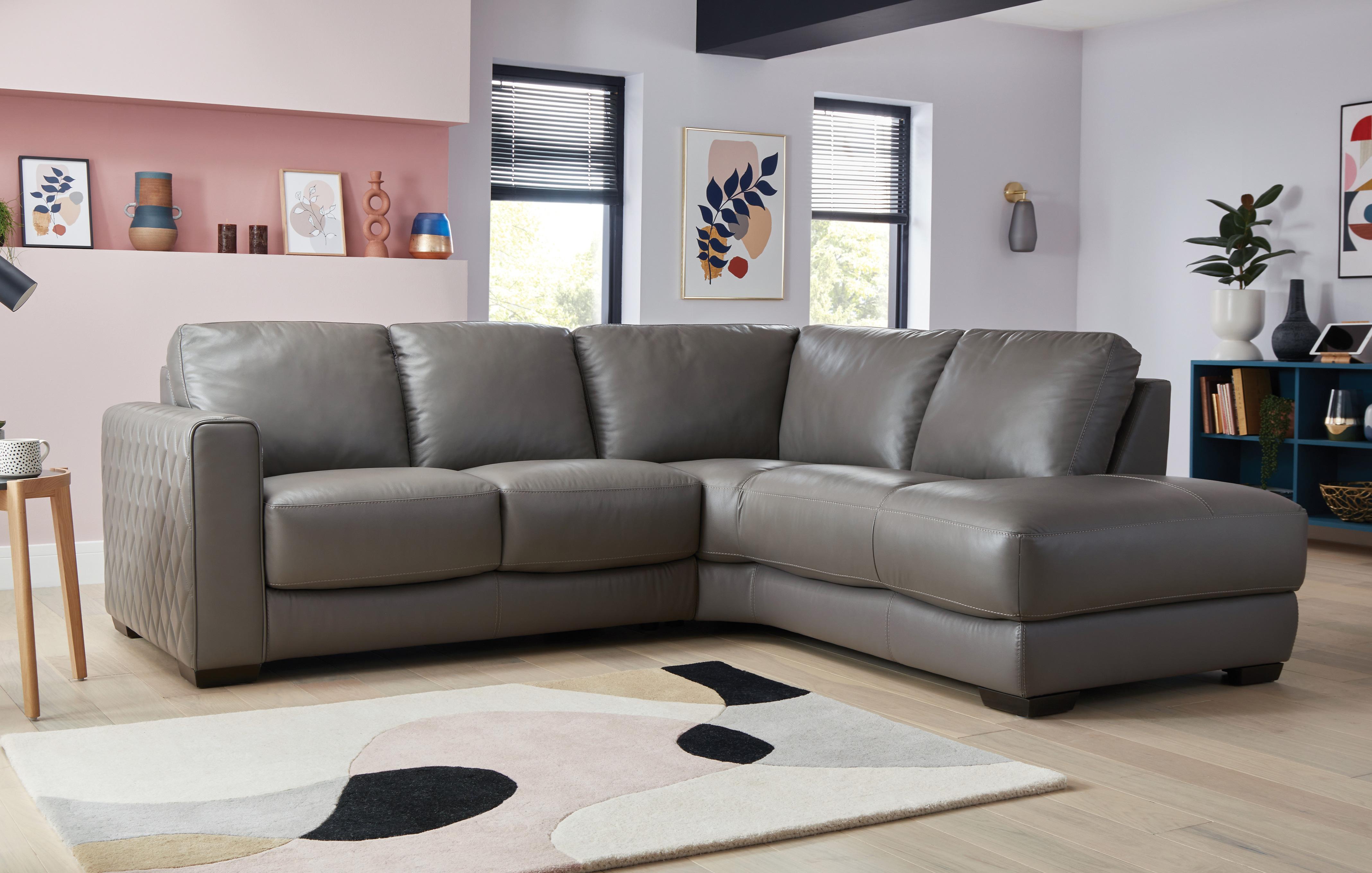 Soft leather deals corner sofa