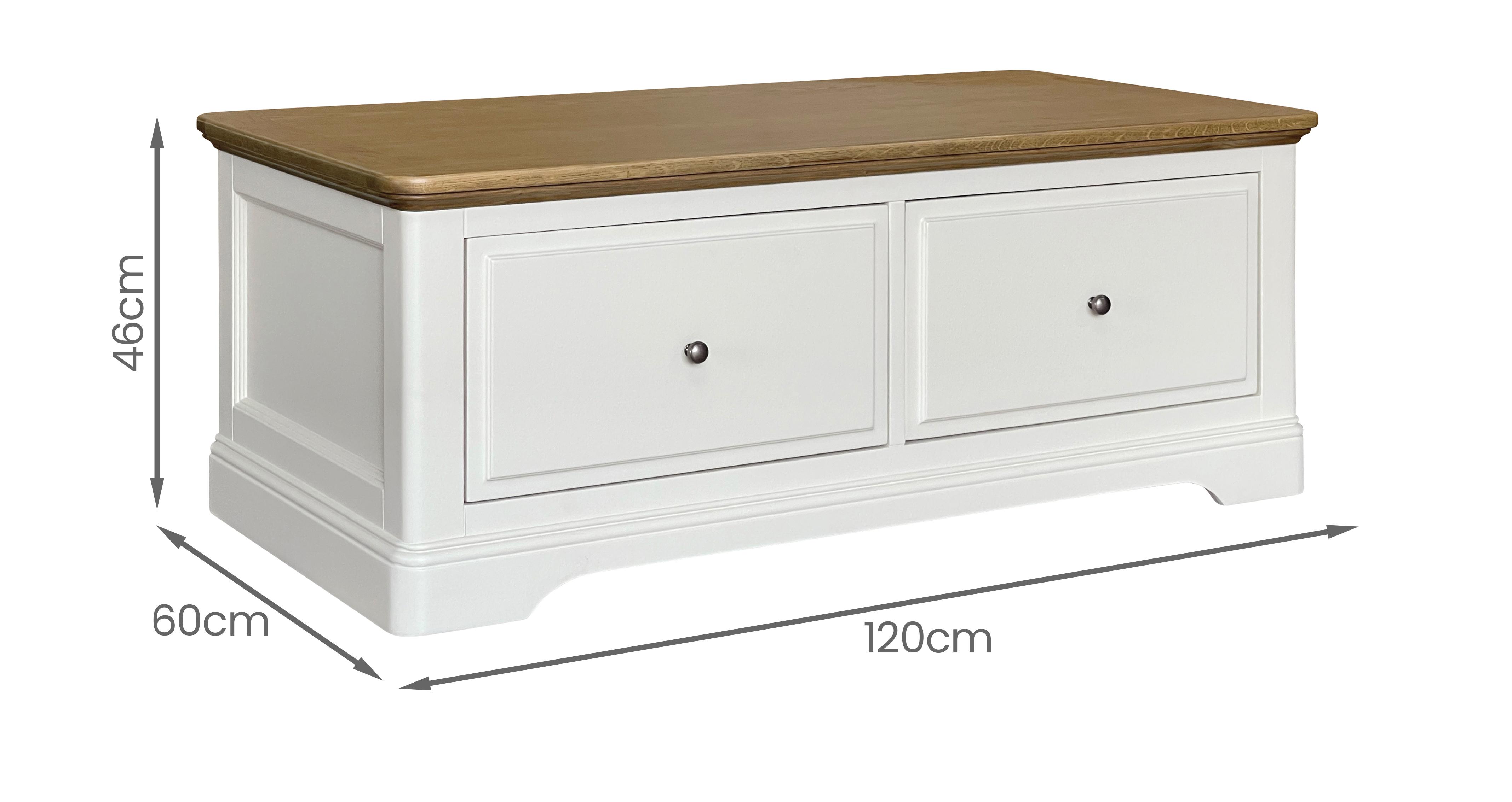 Colesbourne Coffee Table in Colesbourne Oak and White Oak and White