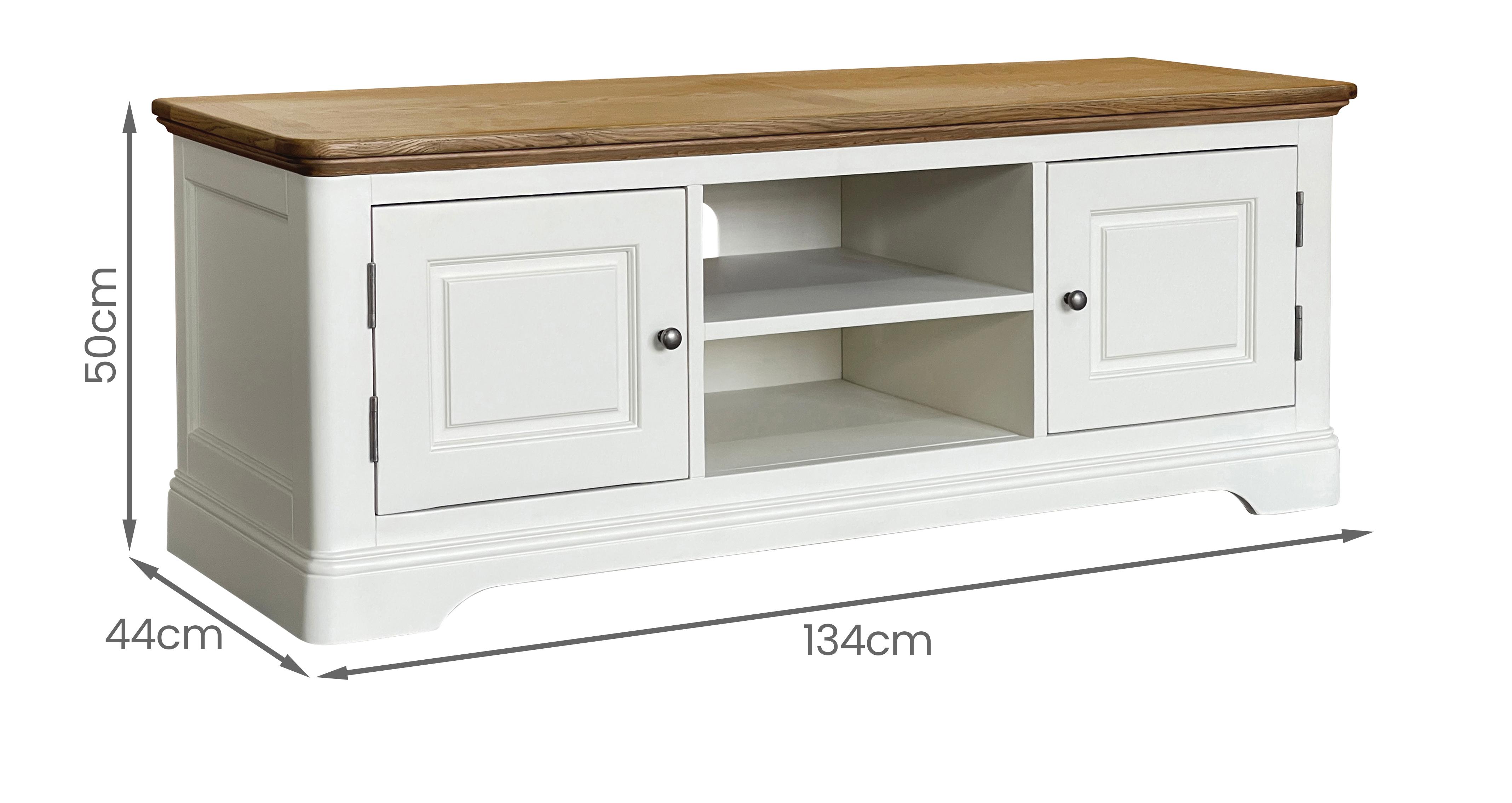 Colesbourne TV Unit in Colesbourne Oak and White Oak and White