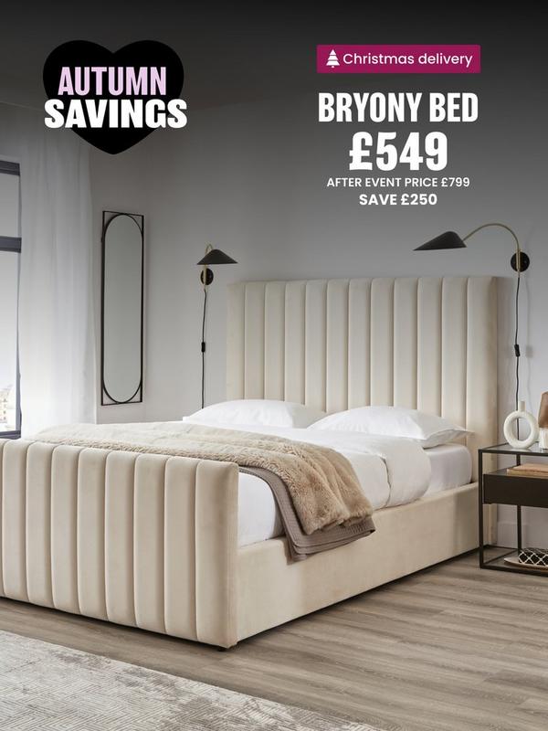 cream large side ottoman bed