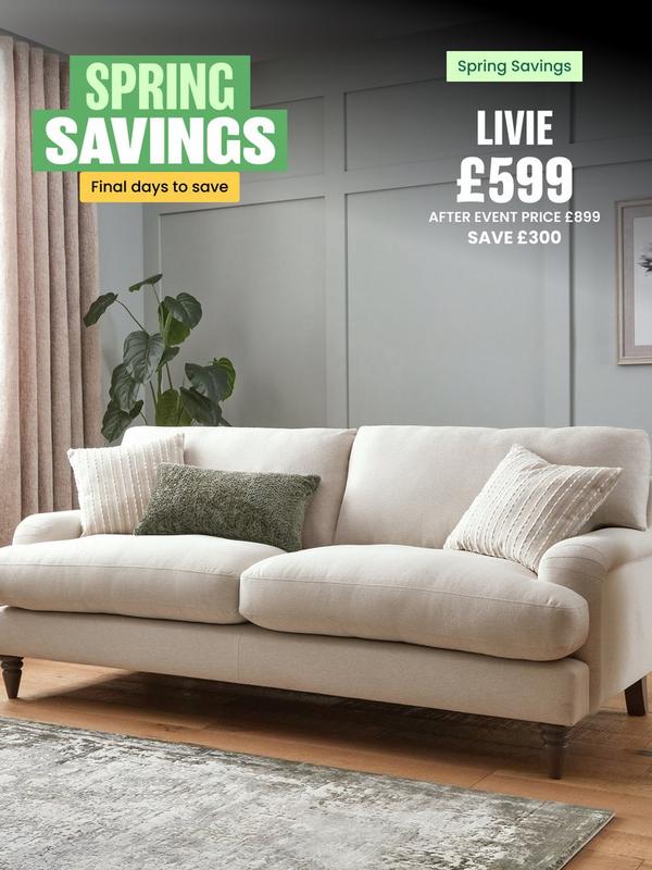 natural coloured 3 seater sofa in a neutral room