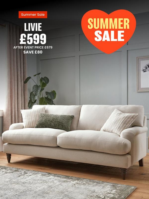 natural coloured 3 seater sofa in a neutral room