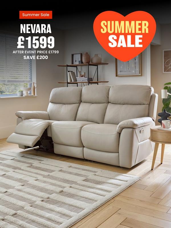 Cream leather recliner sofa in a neutral room