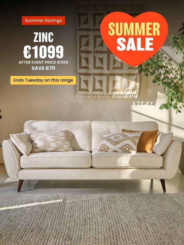 Zinc boucle cream sofa