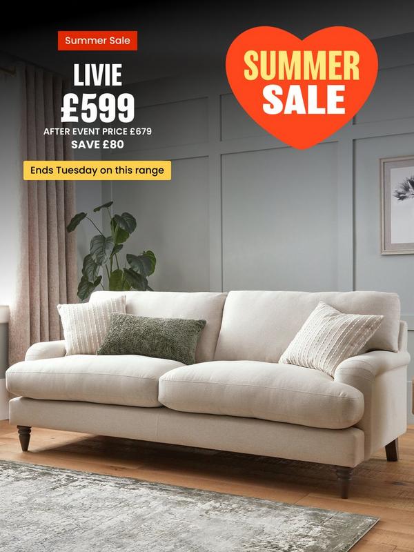 natural coloured 3 seater sofa in a neutral room