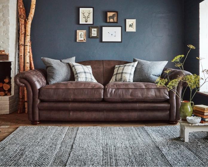 Soft brown outlet leather couch