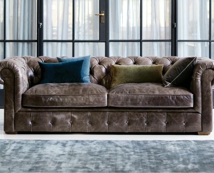Chesterfield Sofas Dfs, Chesterfield Leather Chair And Ottoman Bed