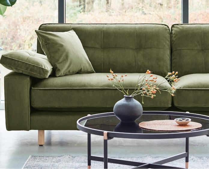 Mint green deals velvet couch