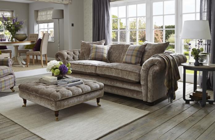 Grey chesterfield store sofa dfs