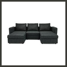 u-shaped sofa sofables black