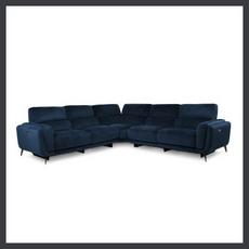 Blue velvet corner sofa