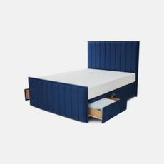 Navy bed with drawer storage