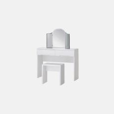 White dressing table with mirror and stool