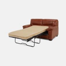 Brown leather sofa bed