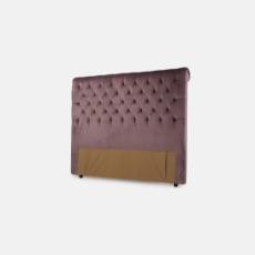 Pink buttoned velvet headboard