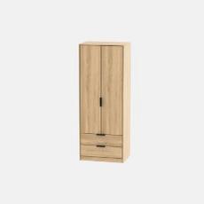 tall brown wooden wardrobe
