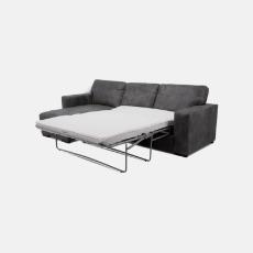 Dark grey leather corner sofa bed