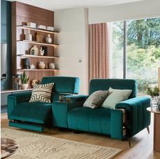 teal showcase sofa in all recliner sofa category