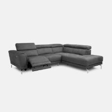 Dark grey corner recliner sofa with chaise end