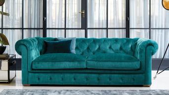 Sea green on sale leather sofa