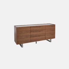 wooden sideboard with silver legs