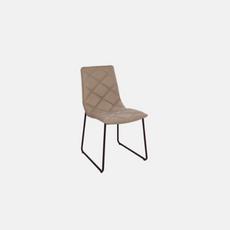 dark brown leather quilted dining chair