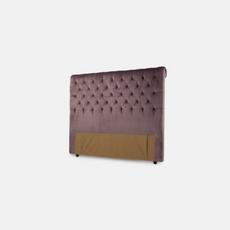 Button back detail headboard in mauve colour
